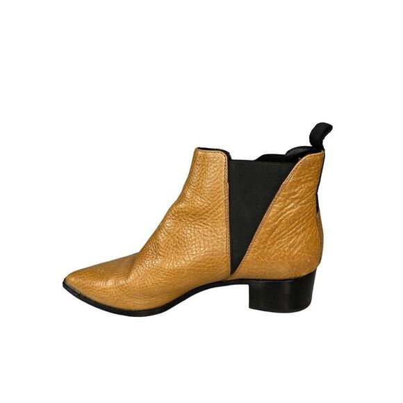 Acne Studios Ankle Boots Jensen Wheat Grained Tan Pointed Toe Chelsea Boot 38 - Picture 2 of 10